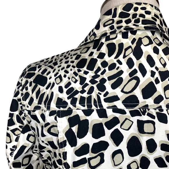 Chico's Shirt Jacket in Abstract Animal Print sz S / 4 Chico's Sz 0 - Picture 10 of 13